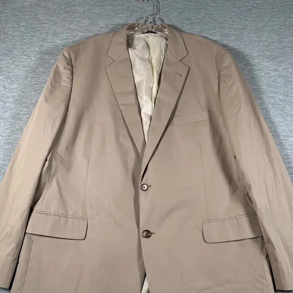 Brooks Brothers Suit Jacket Mens 50 Long Beige Cotton Madison 2 Button Blazer